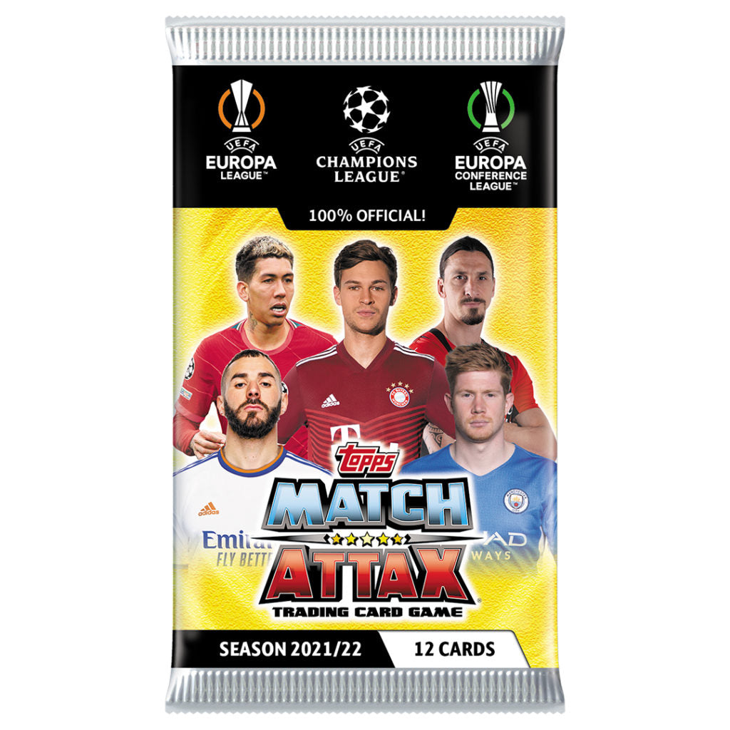 Topps 201-22 Match Attax Champions League Cards Packets (12 Cards EA) (Pack 2)