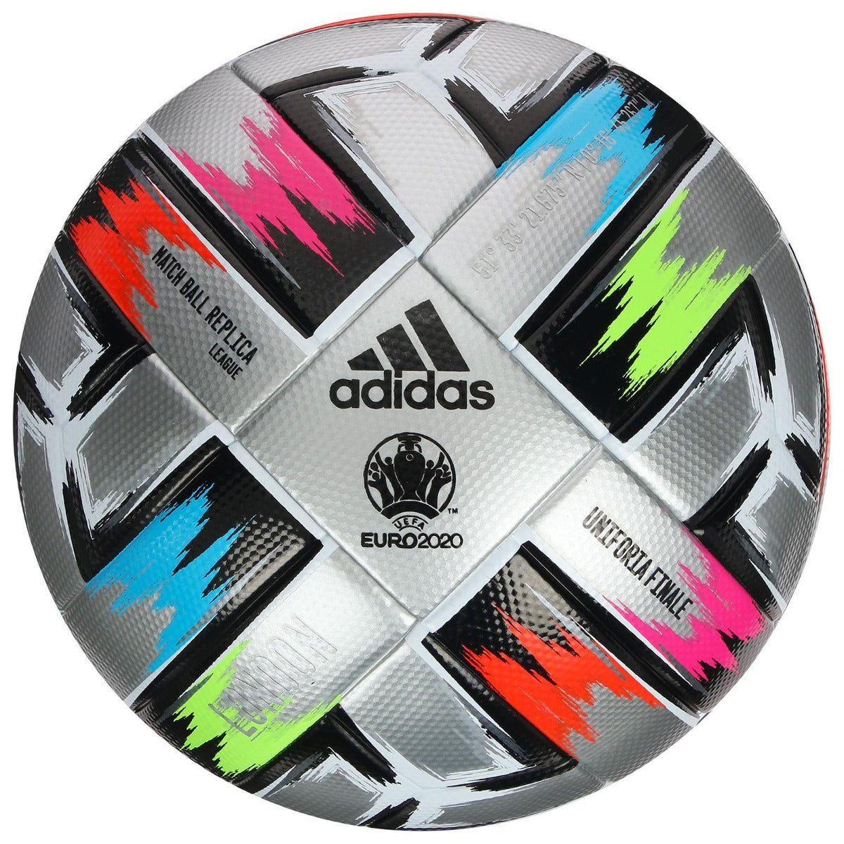 Adidas Finale 21 League Ball - Silver-Black-Multi (Front)