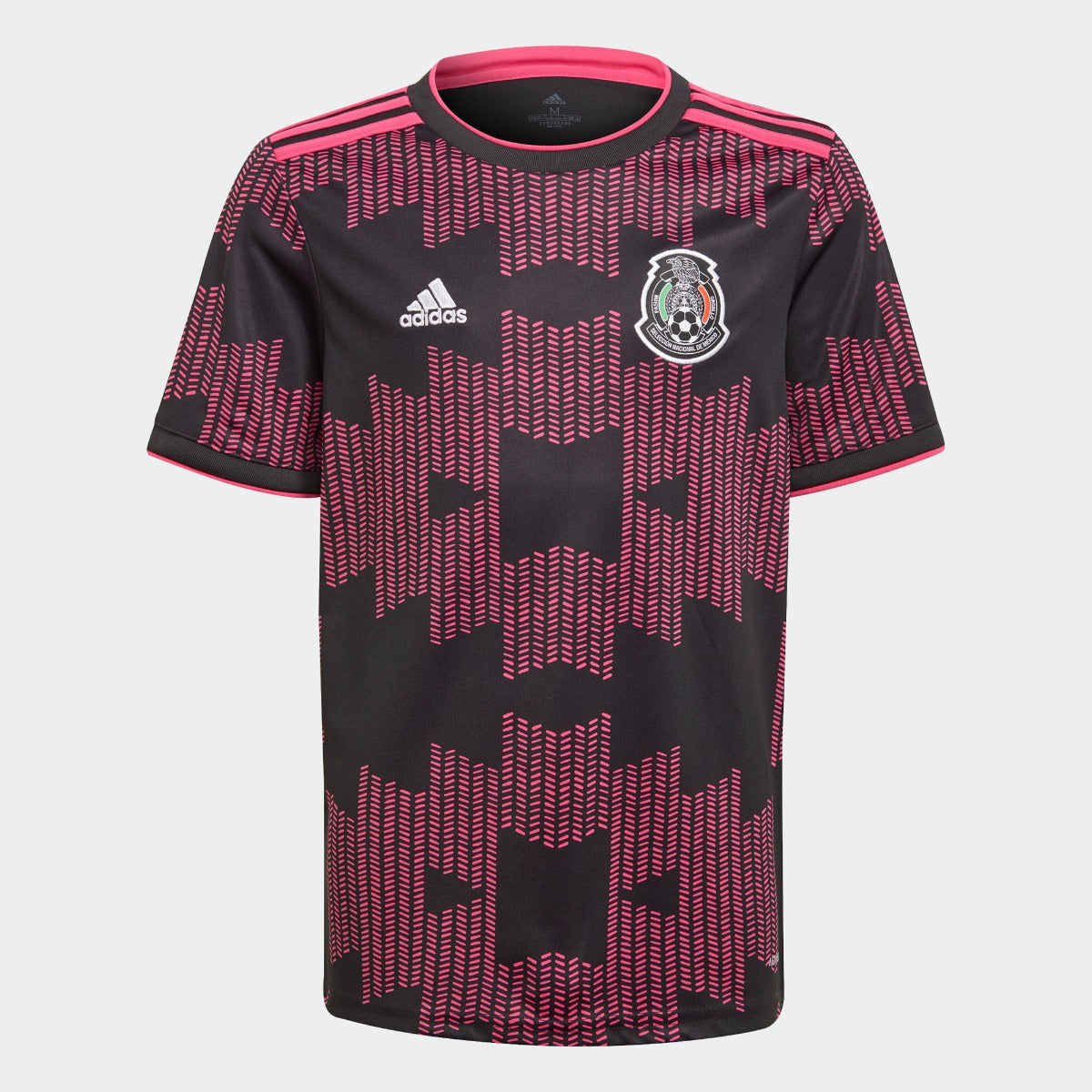 Adidas 2021-22 Mexico Youth Home Jersey - Black-Real Magenta (Front)