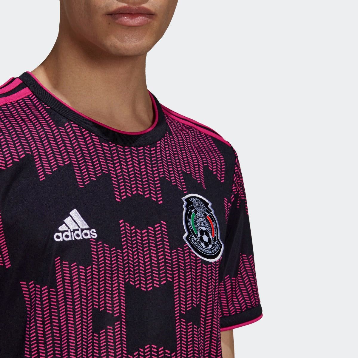 Adidas 2021-2022 Mexico Home Jersey - Black-Real Magenta (Detail 1)