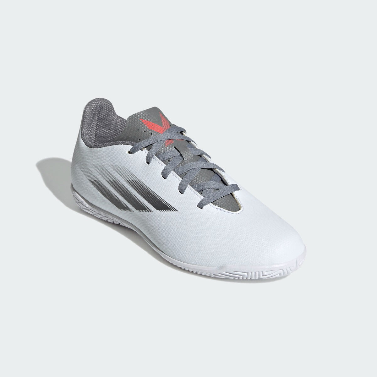 Adidas JR X Speedflow .4 IN - White-Iron Metallic (Diagonal 1)