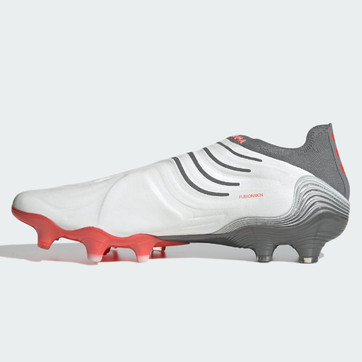 Adidas Copa Sense + FG - White-Grey-Solar Red (Side 2)