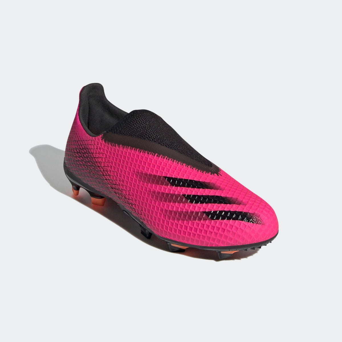 Adidas JR X Ghosted .3 Laceless FG - Pink-Black-Orange (Diagonal 1)