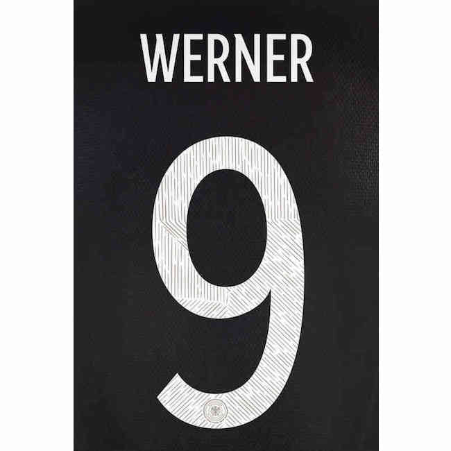 Germany 2021/22 Away Werner #9 Jersey Name Set (Main)