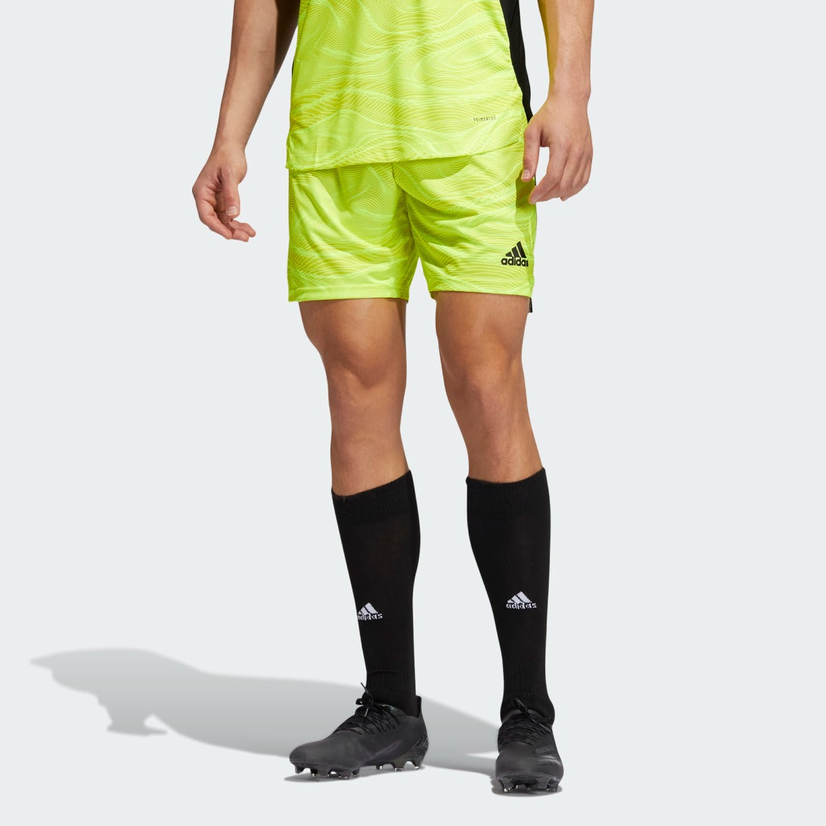 Adidas Condivo 21 Goalkeeper Shorts - Acid Yellow (Model - Front)