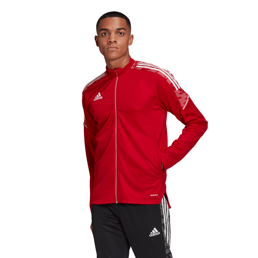 Adidas Condivo 21 Track jacket - Red-White (Model - Front)