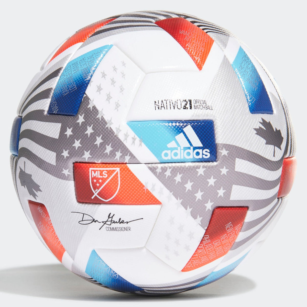 Adidas MLS Pro Ball - White-Blue-Red (Front)
