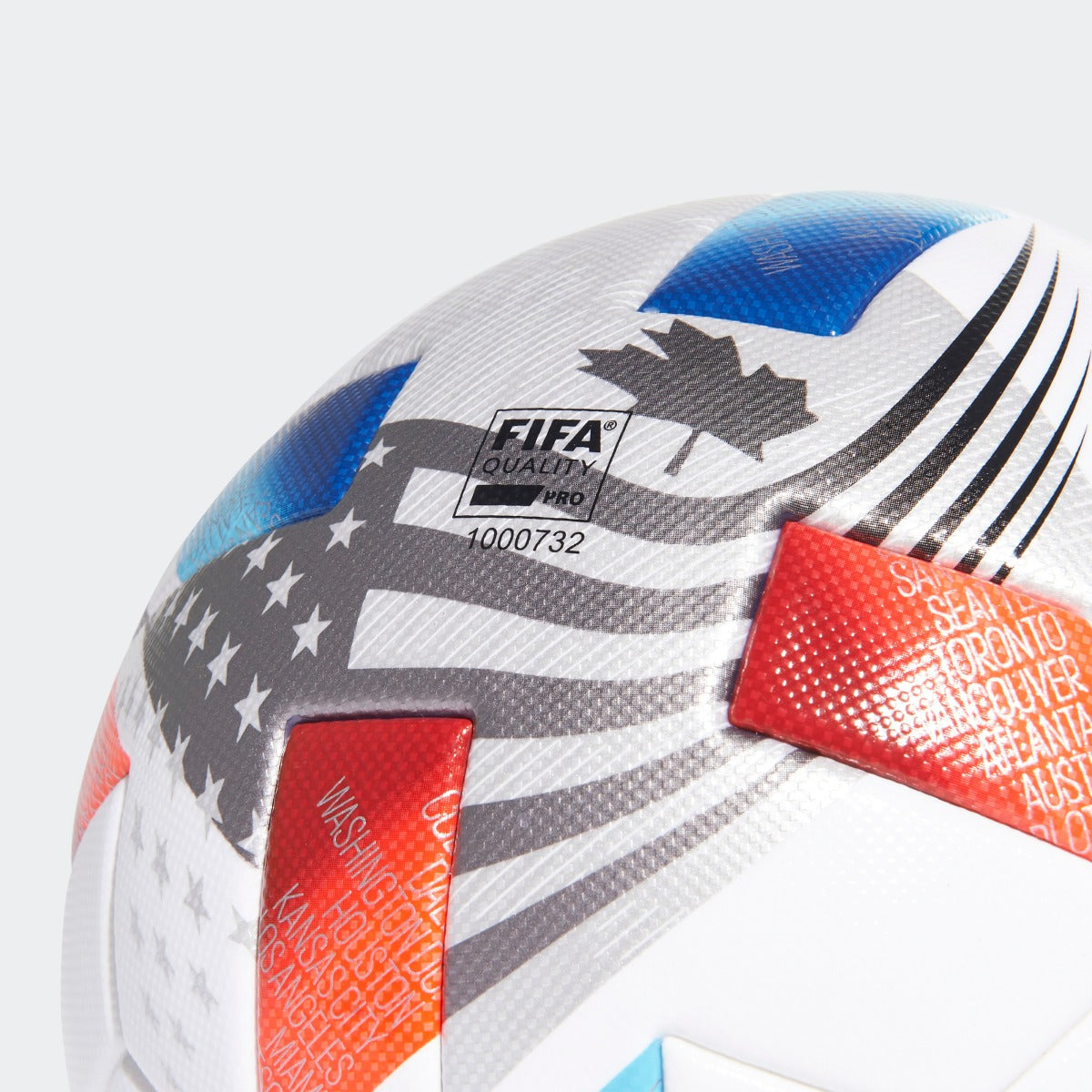 Adidas MLS Pro Ball - White-Blue-Red (Detail 1)