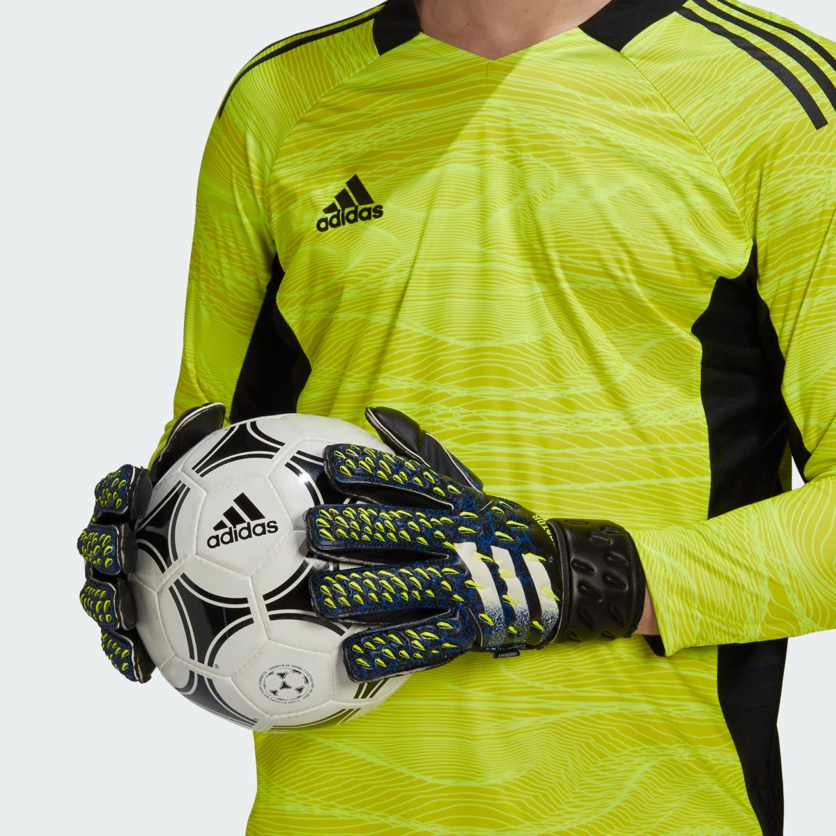Adidas Predator 20 Match Fingersave Goalkeeper Gloves - Black-Volt-White
