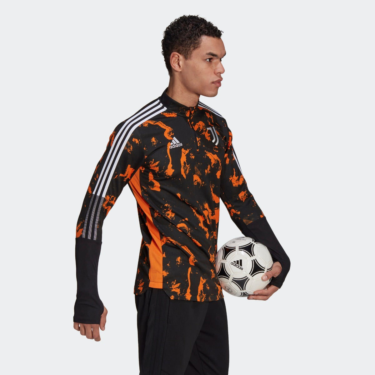 Adidas 2020-21 Juventus AOP Training Top - Black-Orange