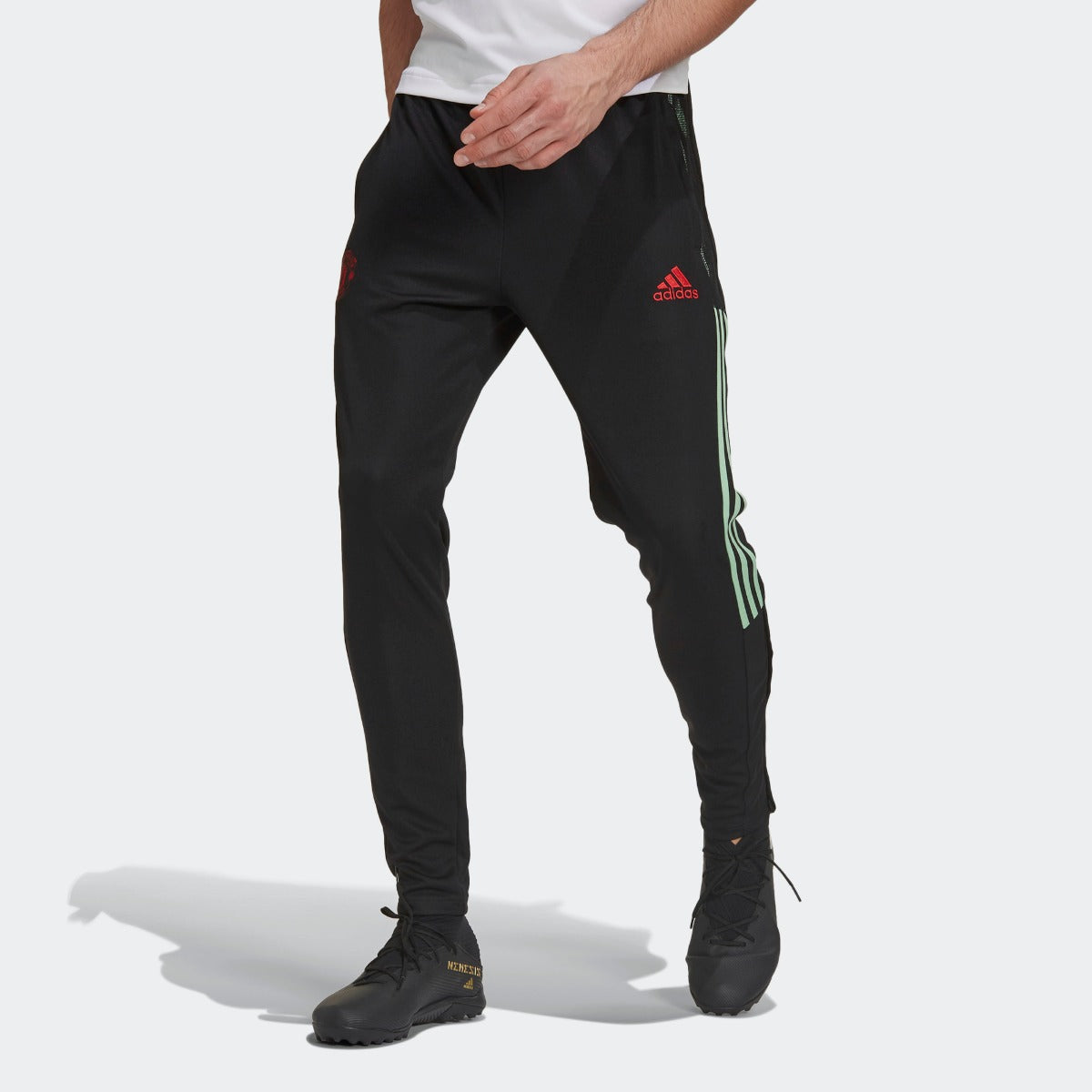 Adidas 2021 Manchester United Pants - Black (Model Front)