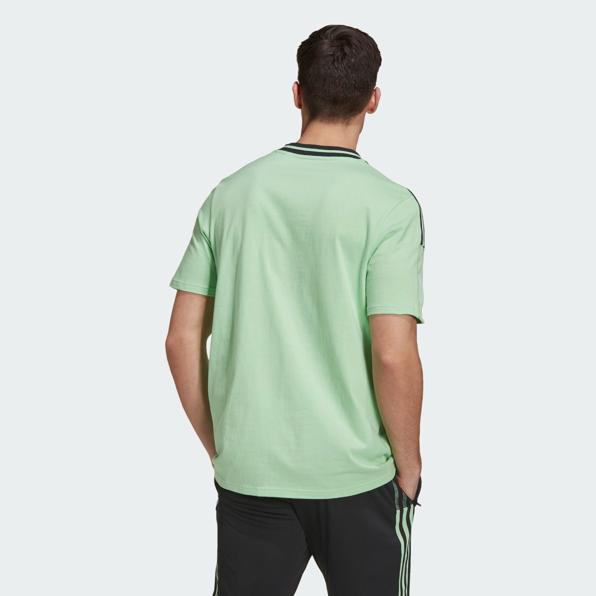 Adidas 2021 Manchester United Tee Shirt - Glory Mint (Model - Back)