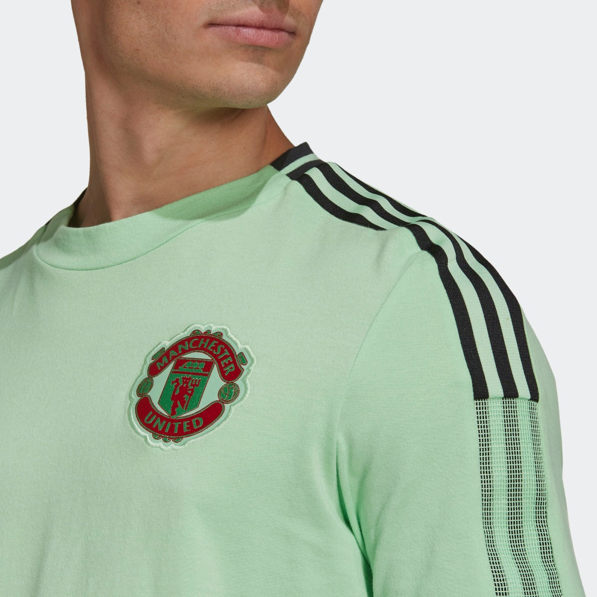 Adidas 2021 Manchester United Tee Shirt - Glory Mint (Detail 1)