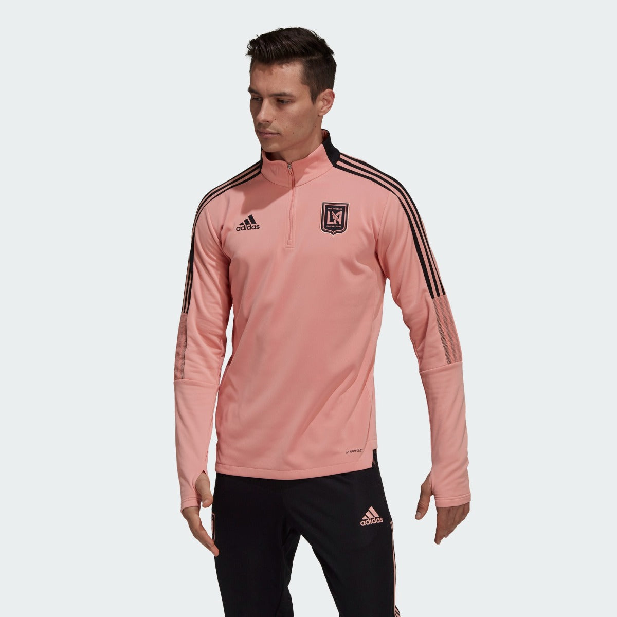 Adidas 2021-22 LAFC Warm-Up Top - Trace Pink (Model Front)