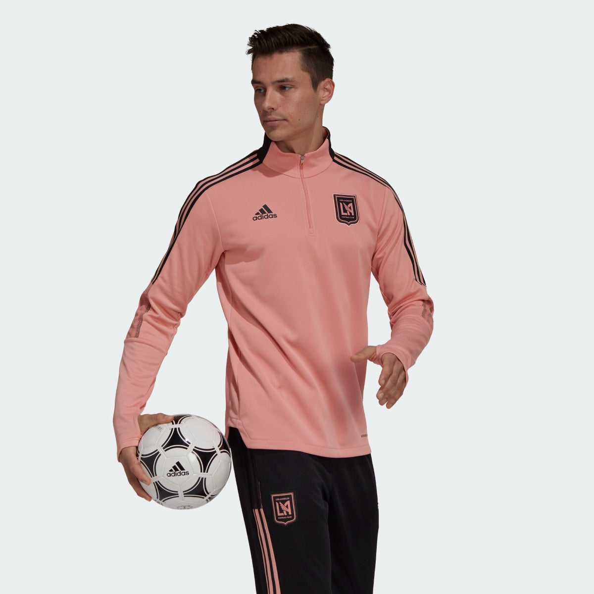 Adidas 2021-22 LAFC Warm-Up Top - Trace Pink (Model Front 2)