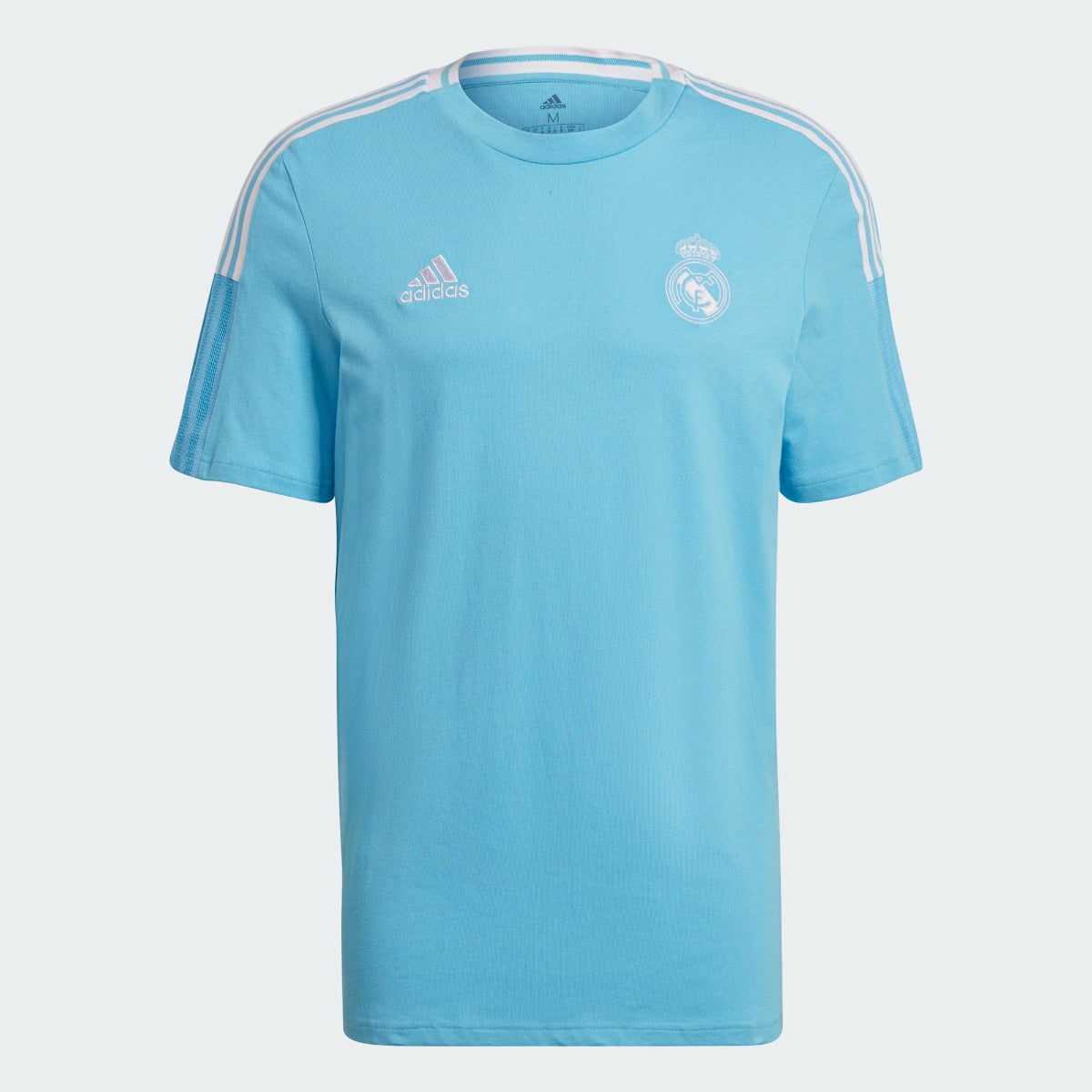 Adidas 2021 Real Madrid Tee Shirt - Bright Cyan (Front)
