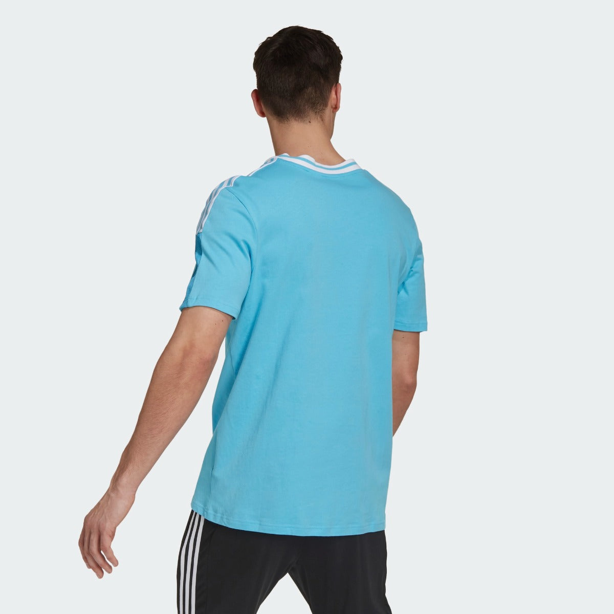 Adidas 2021 Real Madrid Tee Shirt - Bright Cyan (Model Back)