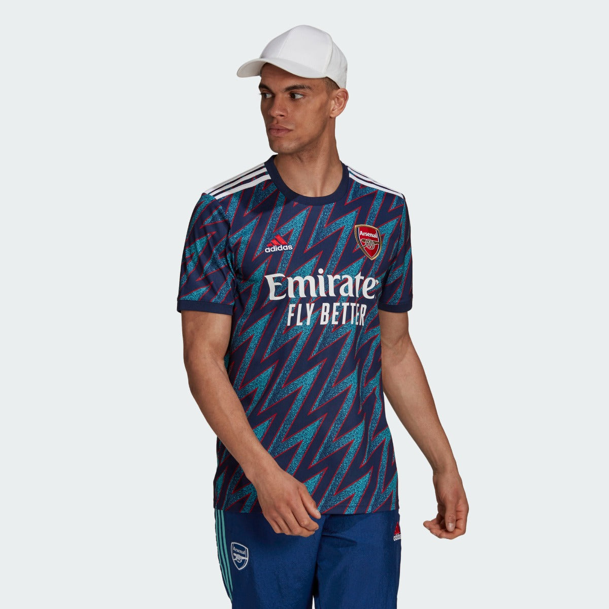 Adidas 2021-22 Arsenal Third Jersey - Mystery Blue (Model - Front)