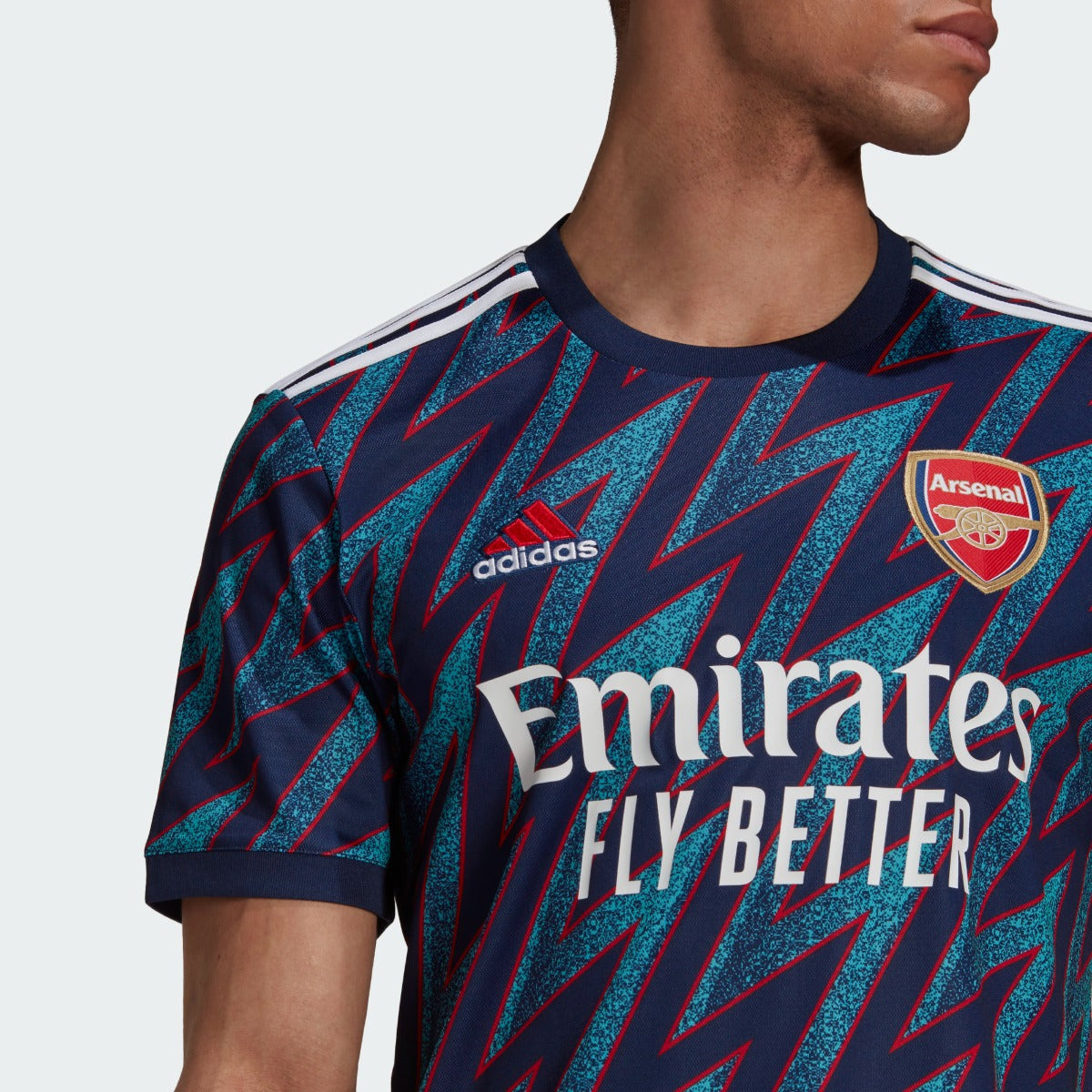 Adidas 2021-22 Arsenal Third Jersey - Mystery Blue (Detail 1)