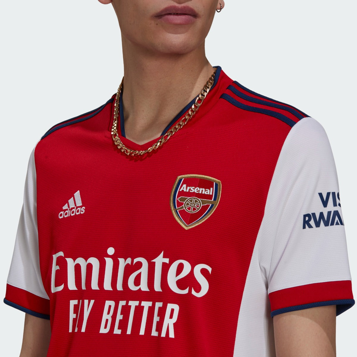 Adidas 2021-22 Arsenal Home Jersey - Red-Navy (Detail 1)
