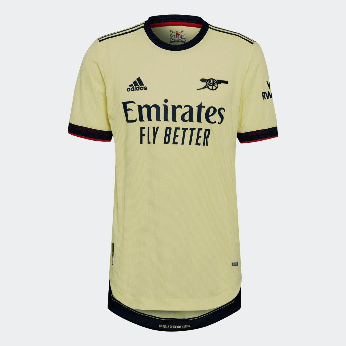 Adidas 2021-22 Arsenal Authentic Away Jersey - Pearl Citrine (Front)
