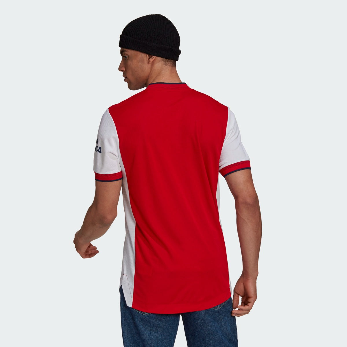 Adidas 2021-22 Arsenal Home Authentic Jersey - Scarlet-White (Model - Back)