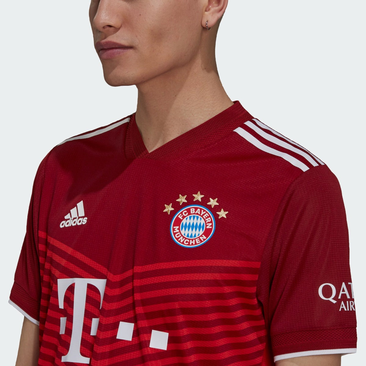 Adidas 2021-22 Bayern Munich Home Authentic Jersey - True Red (Detail 1)