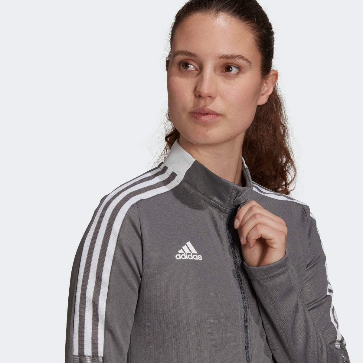 Adidas Women Tiro 21 Track Jacket - Team Grey (Detail 1)
