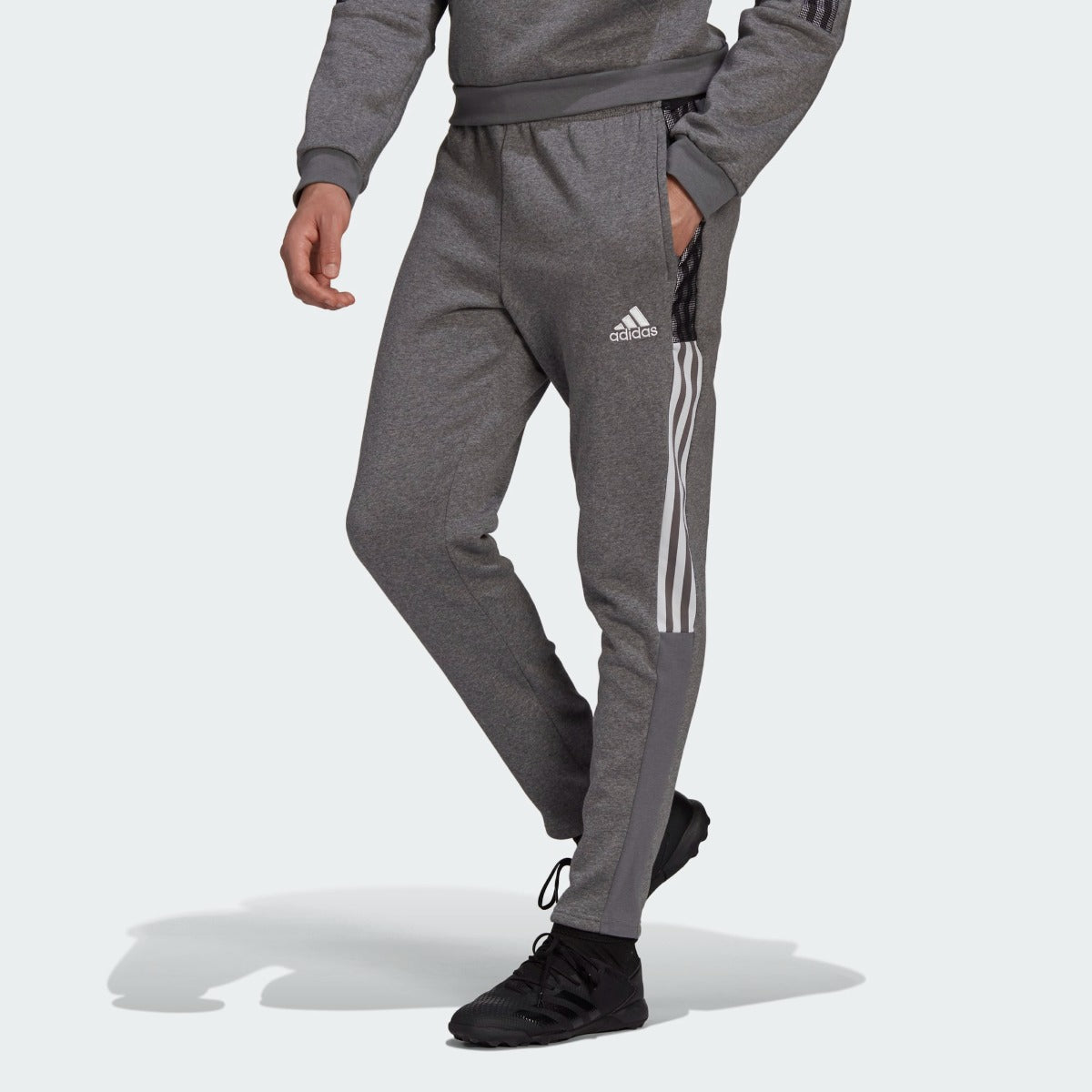 Adidas Tiro 21 Sweat Pants - Grey (Model - Front)