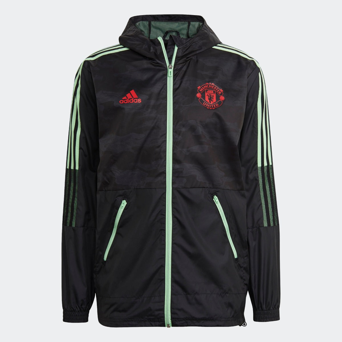 Adidas 2021 Manchester United Windbreaker Jacket - Black (Front)