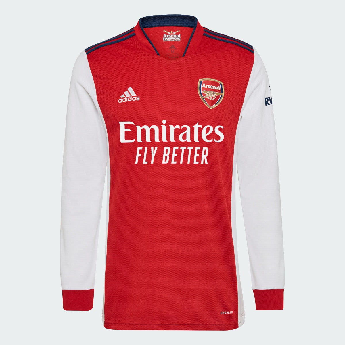 Adidas 2021-22 Arsenal Home Long-Sleeve Jersey - Scarlet-White (Front)