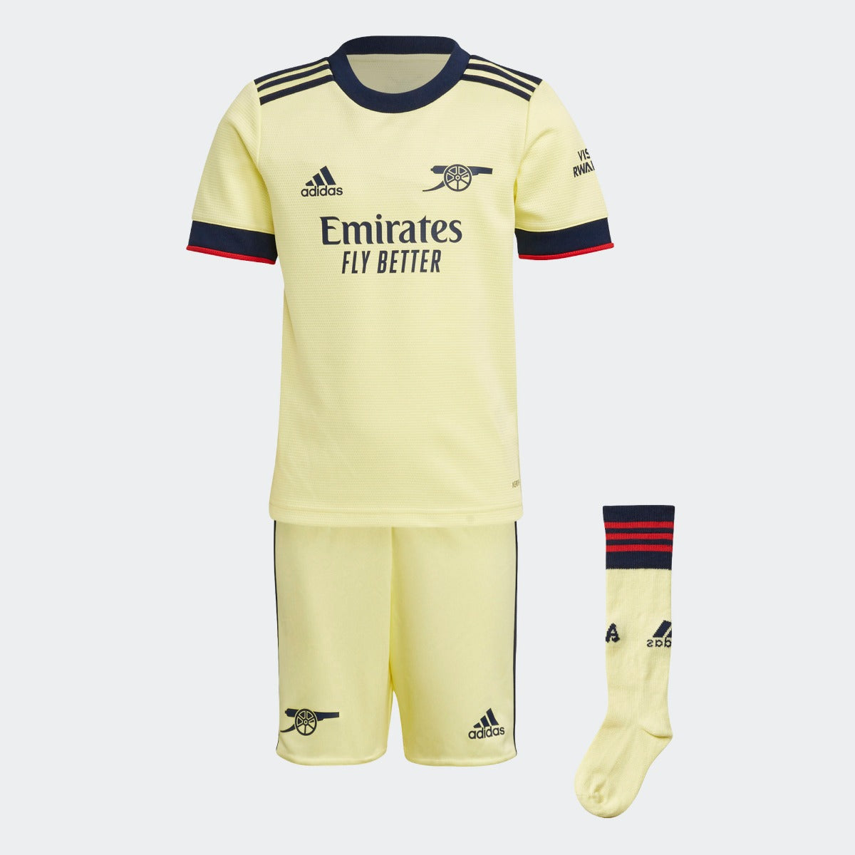 Adidas 2021-22 Arsenal Away Mini Kit - Pearl Citrine (Set)