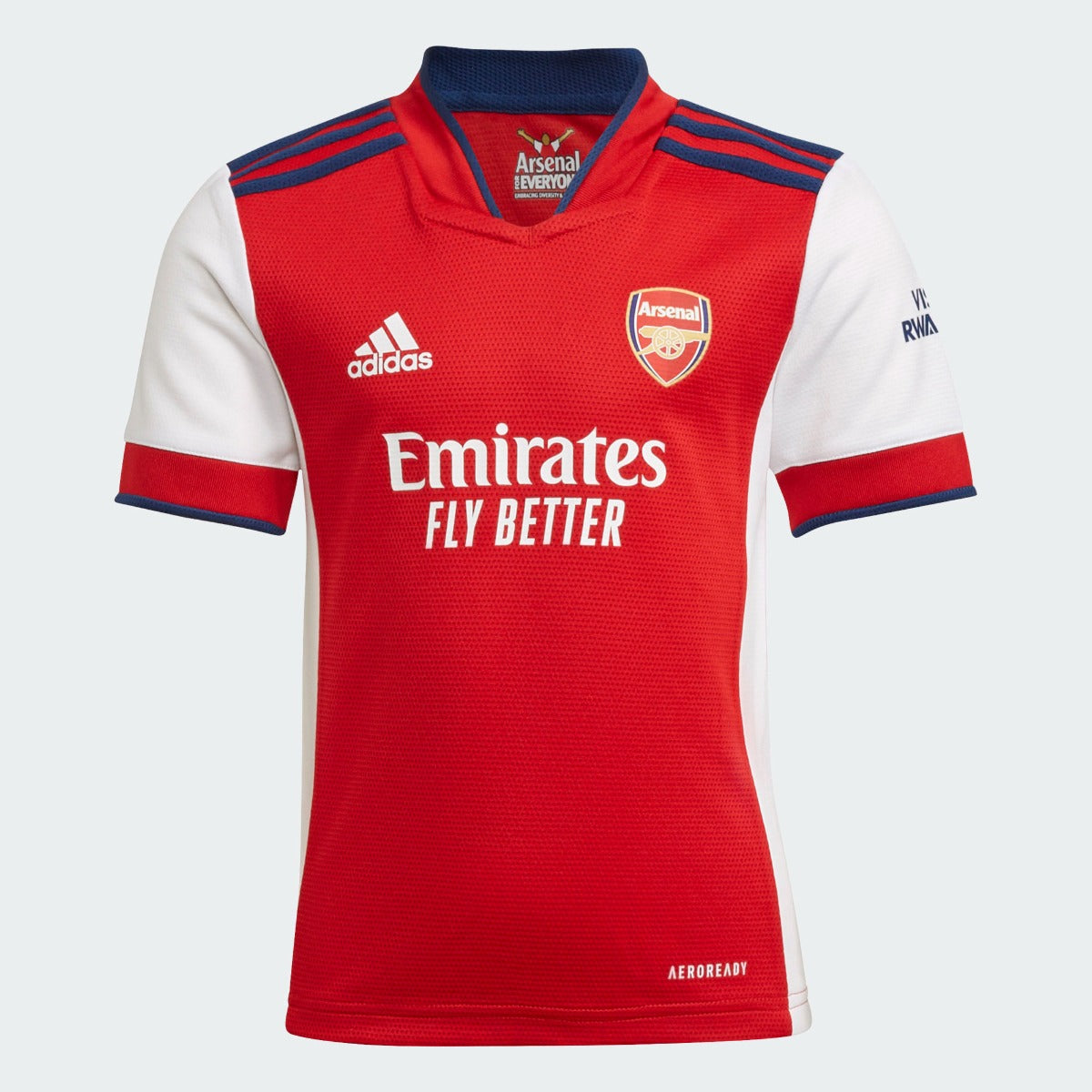 Adidas 2021-22 Arsenal Youth Home Kit - Scarlet-White (Shirt - Front)