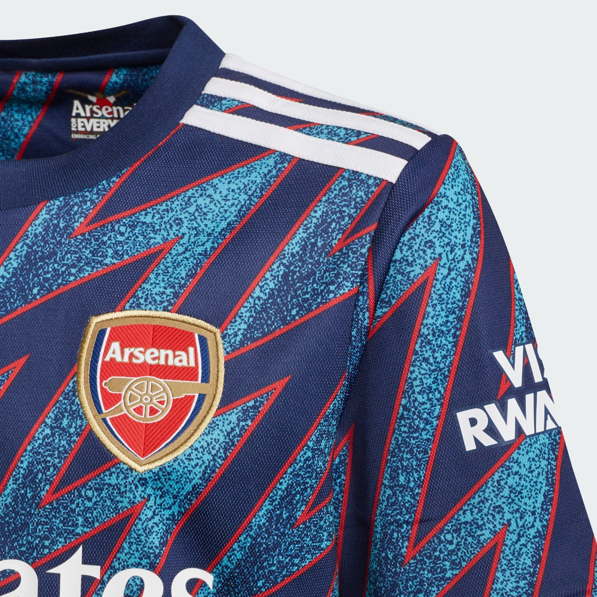 Adidas 2021-22 Arsenal Youth Third Jersey - Mystery Blue (Detail 1)