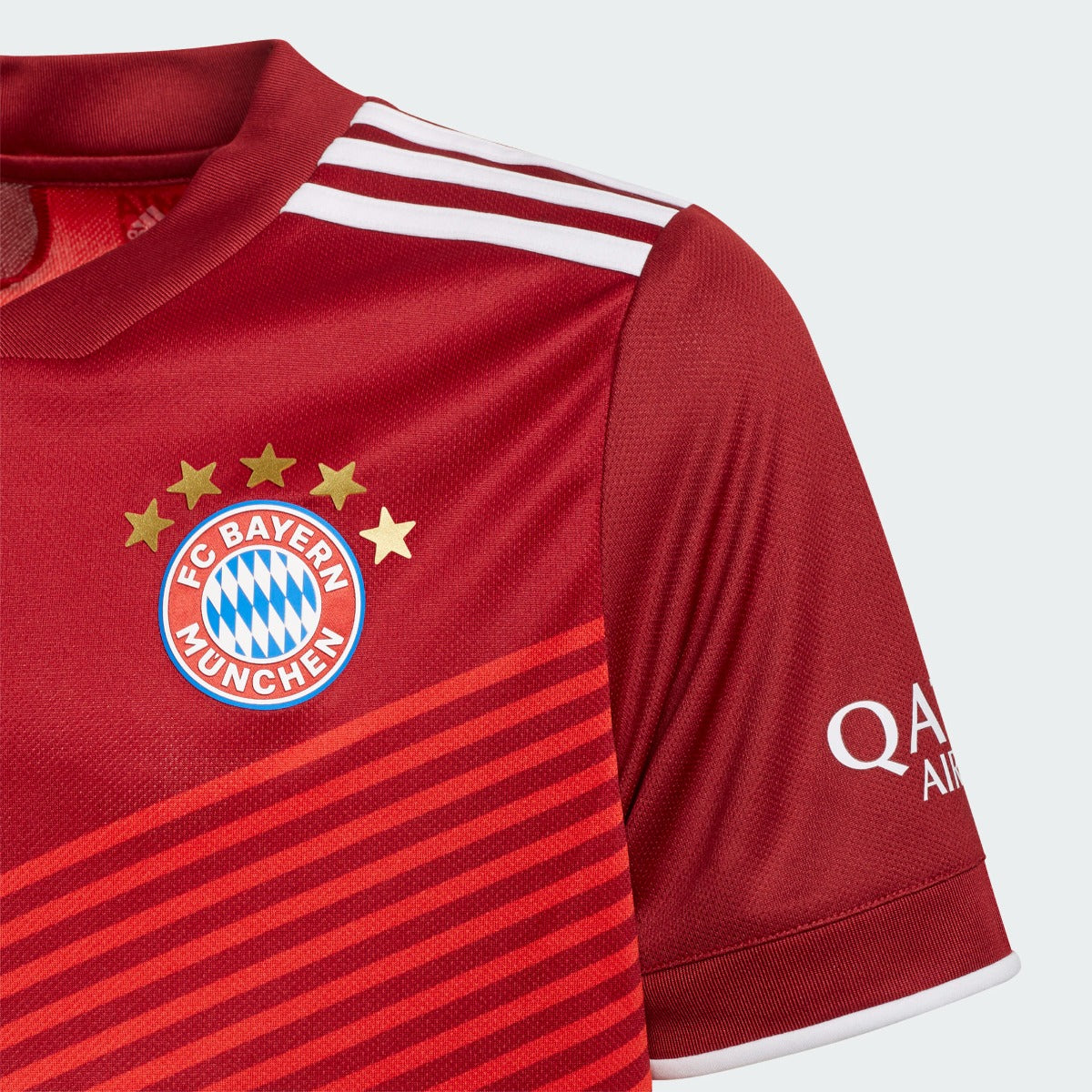Adidas 2021-22 Bayern Munich Youth Home Jersey - True Red (Detail 1)