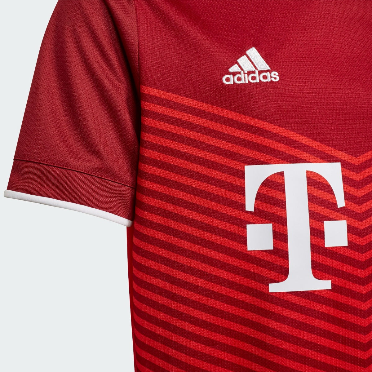 Adidas 2021-22 Bayern Munich Youth Home Jersey - True Red (Detail 2)