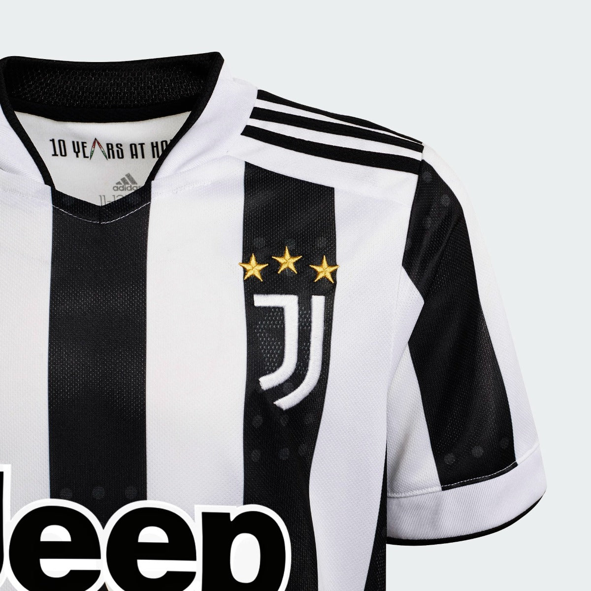 Adidas 2021-22 Juventus Youth Home Jersey - White-Black (Detail 1)