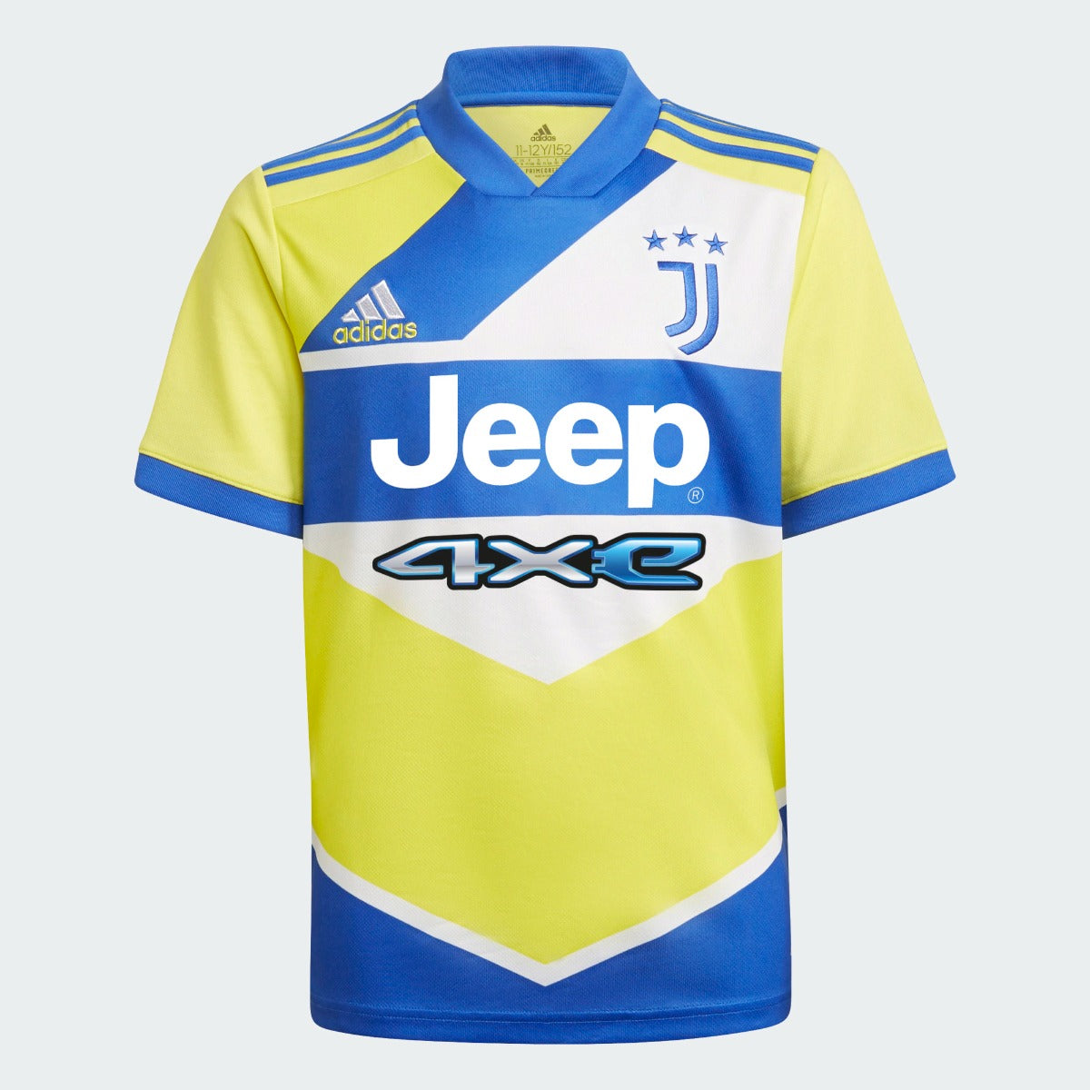 Adidas 2021-22 Juventus Youth Third Jersey - Shock Yellow-Blue (Front)