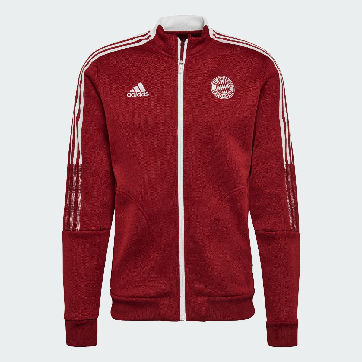 Adidas 2021-22 Bayern Munchen Anthem Jacket - Craft Red-White (Front)