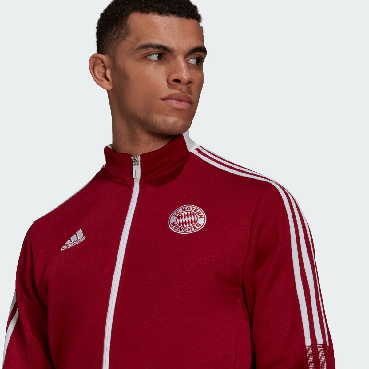Adidas 2021-22 Bayern Munchen Anthem Jacket - Craft Red-White (Detail 1)