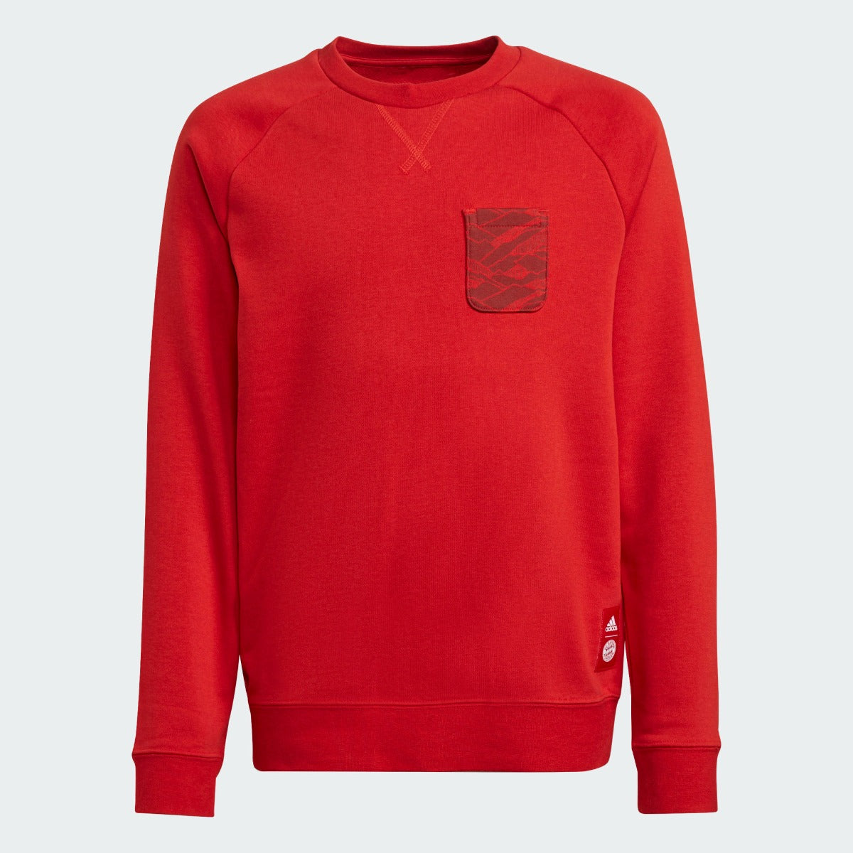 Adidas 2021-22 Bayern Munich Youth Crew Sweatshirt - Red (Front)
