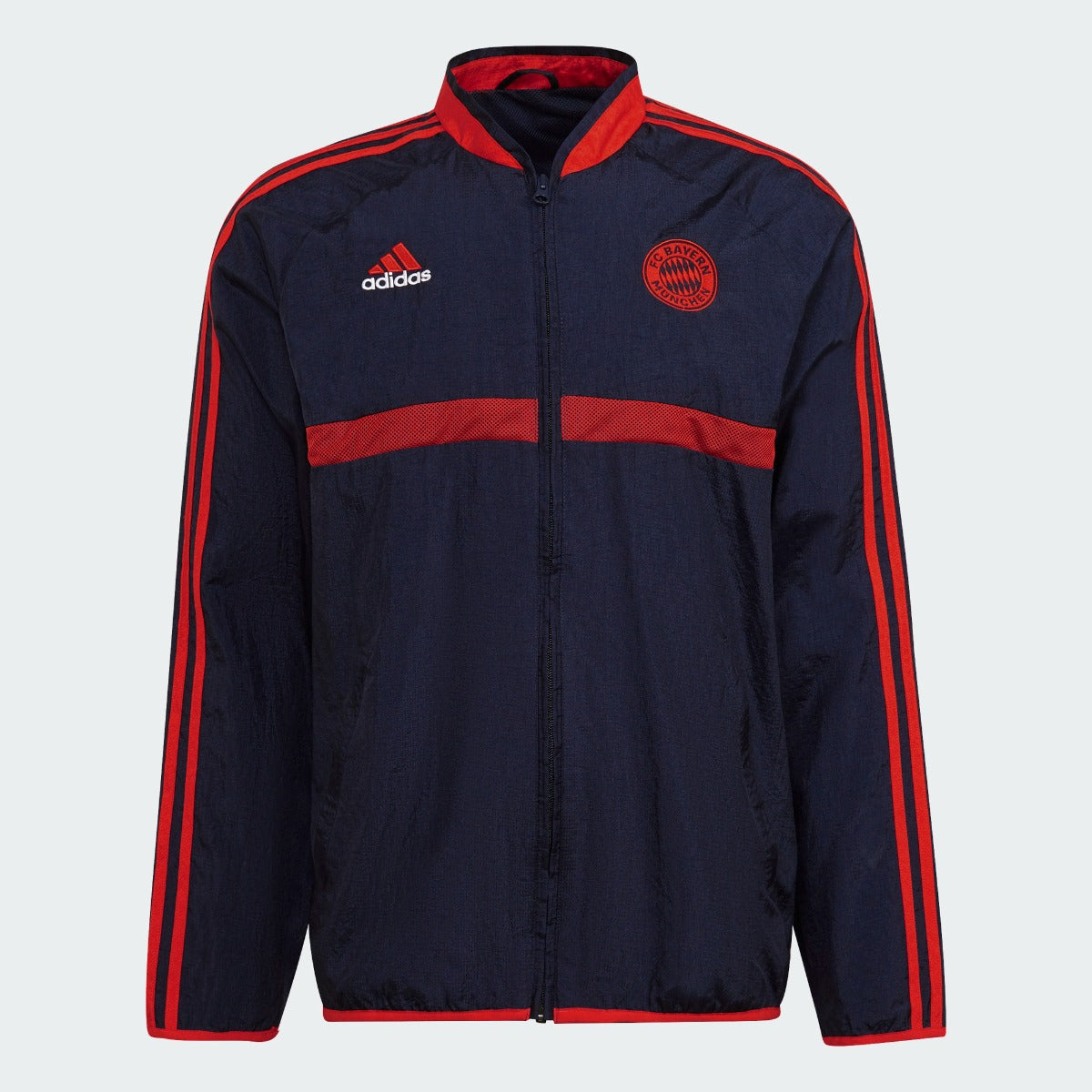 Adidas 2021-22 Bayern Munich Icon Woven Jacket - Navy-Red (Front)