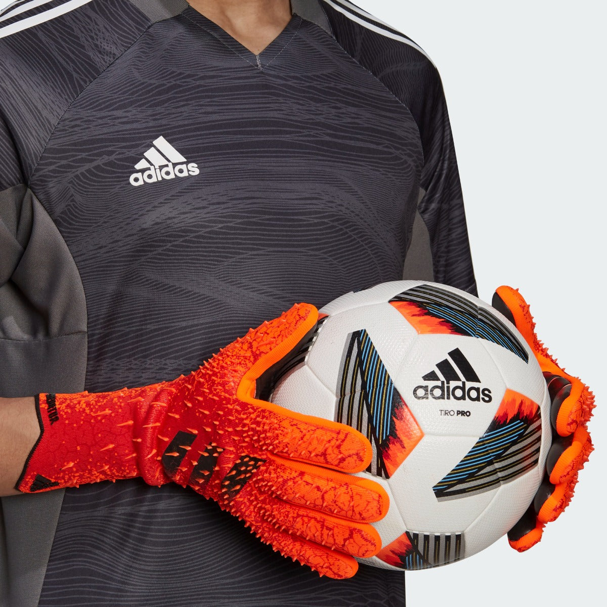 Adidas Predator Pro Goalkeeper Gloves - Solar Red-Black (Model - Pair)