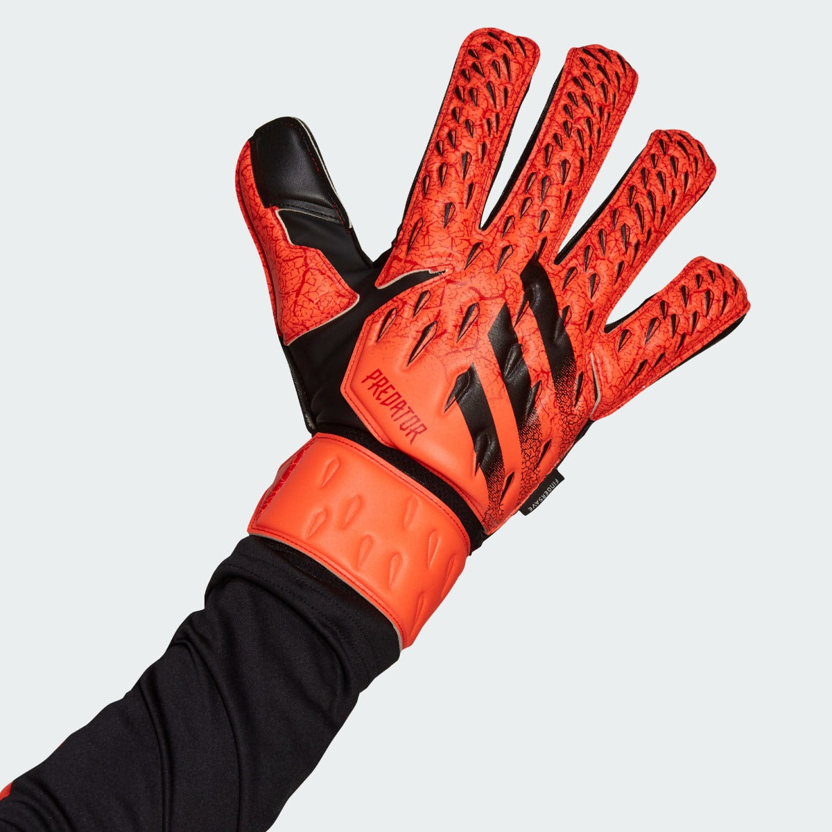 Adidas Predator Match Fingersave Goalkeeper Gloves - Solar Red-Black (Single - Outer)