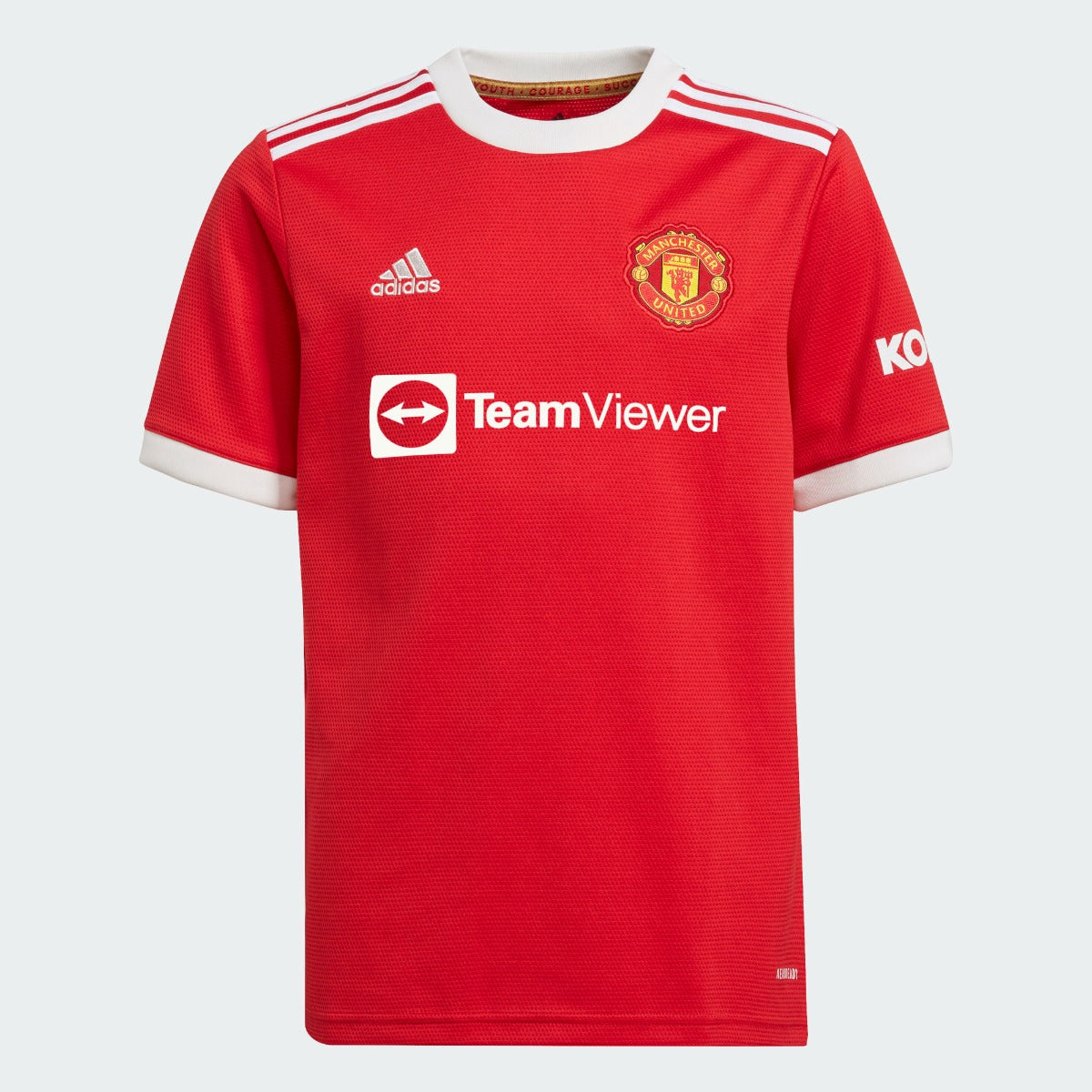 Adidas 2021-22 Manchester United Youth Home Jersey - Red-White (Front)