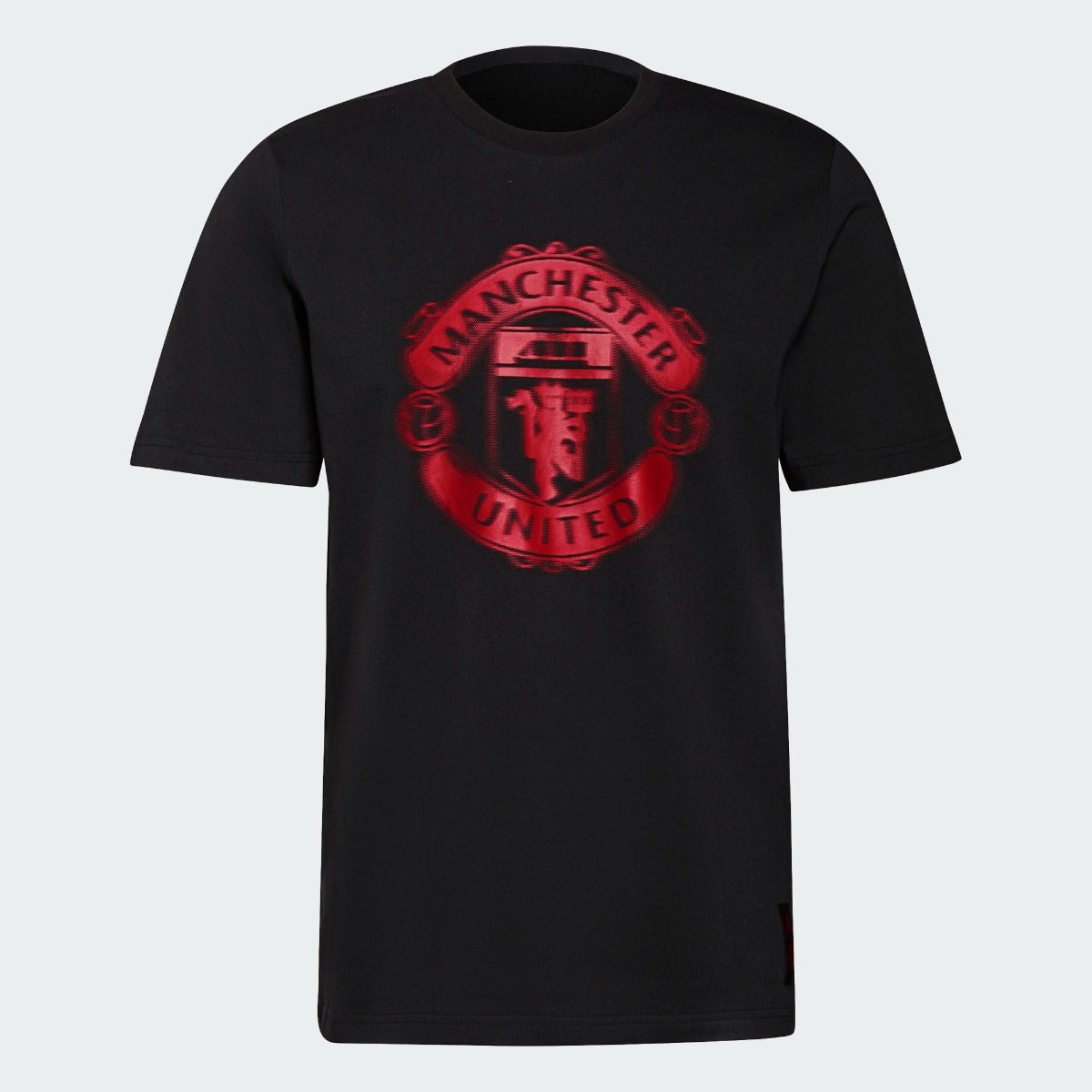 Adidas 2021-22 Manchester United Tee - Black-Red (Front)