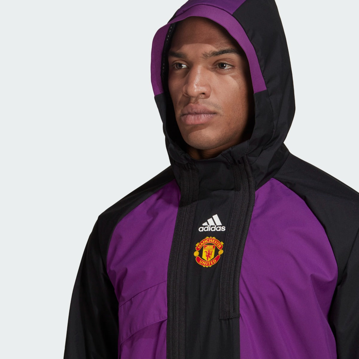 Adidas 2021-22 Manchester United Travel Drill Jacket - Black-Purple (Detail 1)