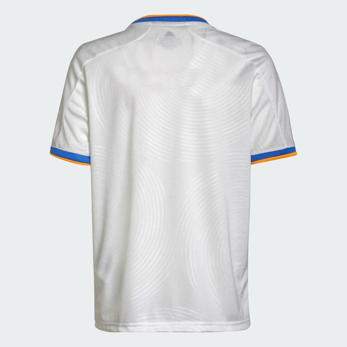 Adidas 2021-22 Real Madrid Youth Home Jersey - White-Blue-Orange (Back)