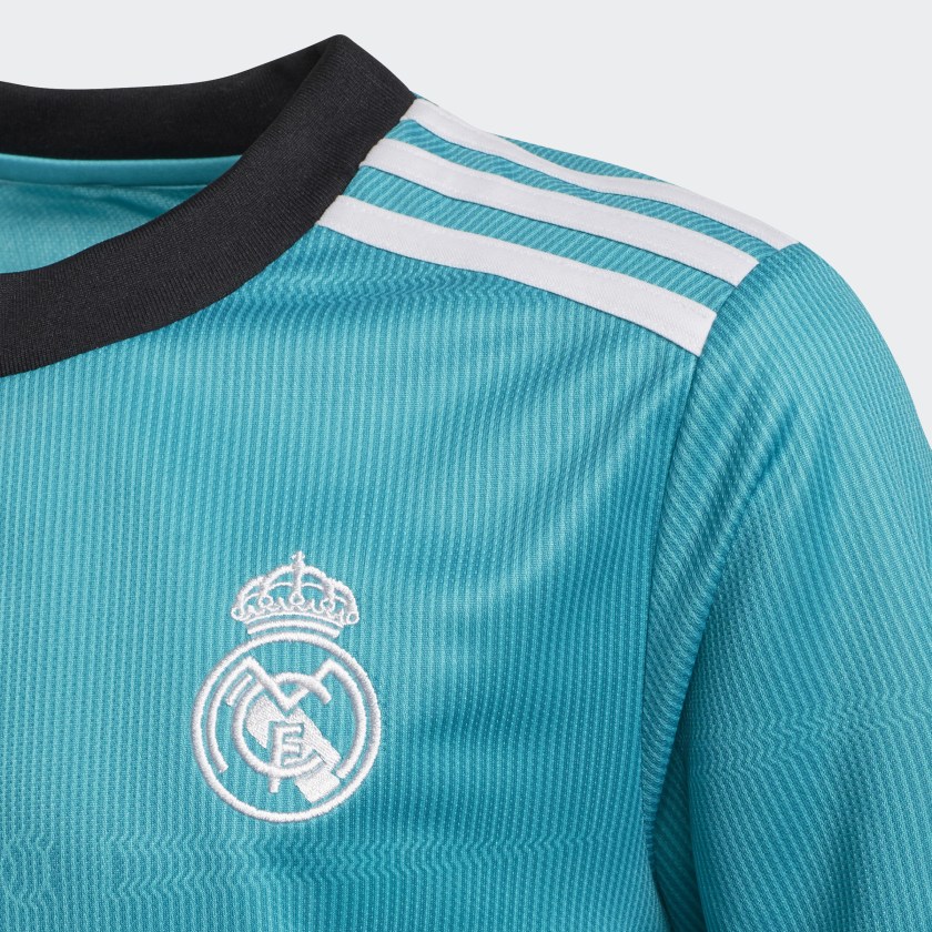 Adidas 2021-22 Real Madrid Youth Third Jersey - Hi Res Aqua (Detail 1)