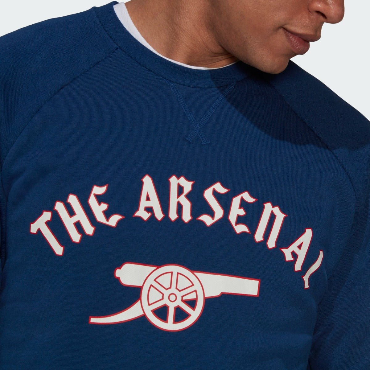 Adidas 2021-22 Arsenal Graphic Crew Sweatshirt - Mystery Blue (Detail 1)